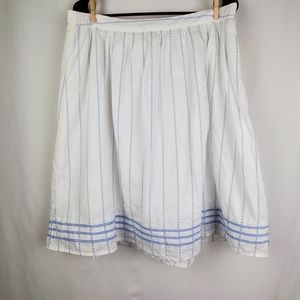 Tommy Hilfiger Boho White Cotton Lined Skirt Sz 10